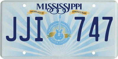 MS license plate JJI747