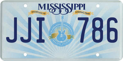 MS license plate JJI786