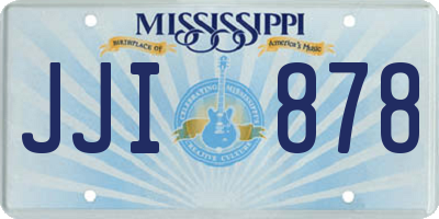 MS license plate JJI878