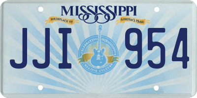MS license plate JJI954