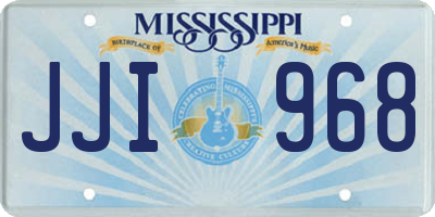 MS license plate JJI968