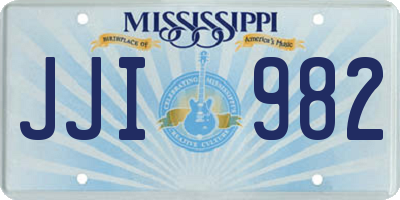 MS license plate JJI982