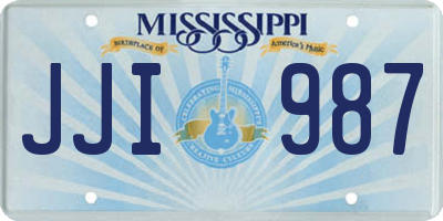 MS license plate JJI987
