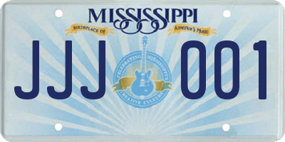 MS license plate JJJ001