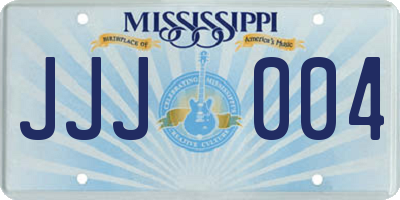 MS license plate JJJ004