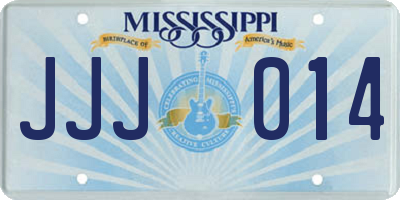 MS license plate JJJ014