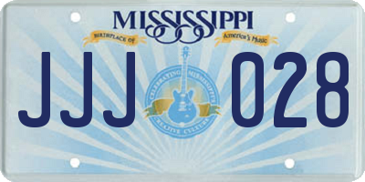 MS license plate JJJ028