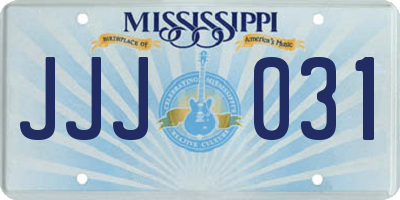 MS license plate JJJ031