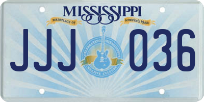 MS license plate JJJ036