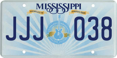 MS license plate JJJ038