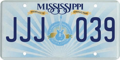 MS license plate JJJ039