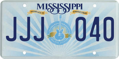 MS license plate JJJ040