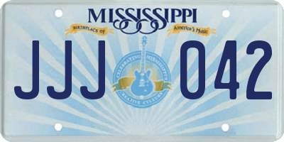 MS license plate JJJ042