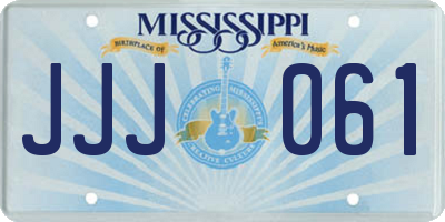 MS license plate JJJ061
