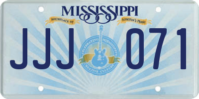 MS license plate JJJ071