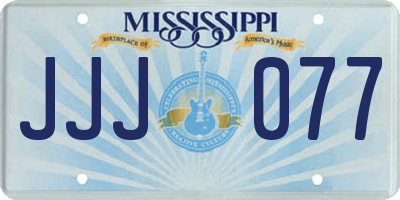 MS license plate JJJ077