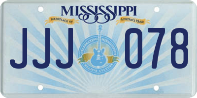 MS license plate JJJ078