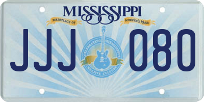 MS license plate JJJ080