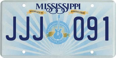 MS license plate JJJ091