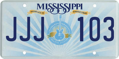 MS license plate JJJ103