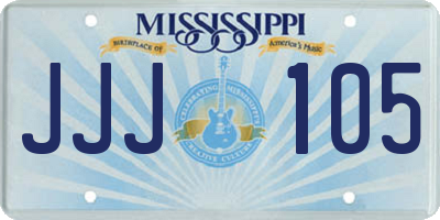 MS license plate JJJ105