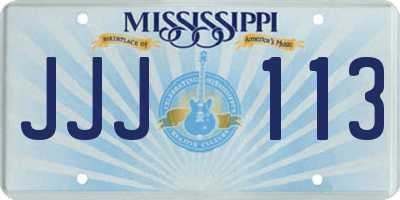 MS license plate JJJ113