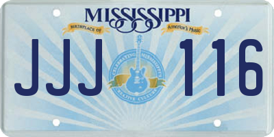 MS license plate JJJ116