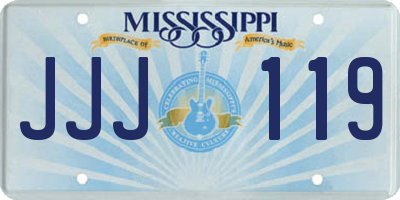 MS license plate JJJ119