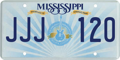 MS license plate JJJ120