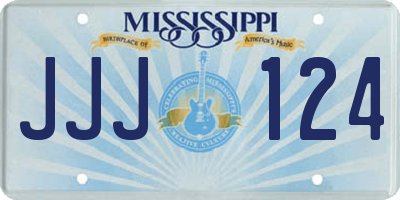 MS license plate JJJ124