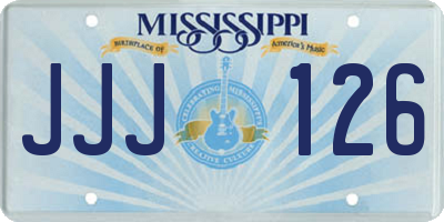 MS license plate JJJ126