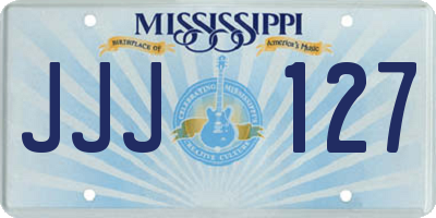 MS license plate JJJ127