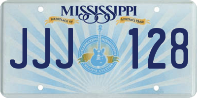 MS license plate JJJ128