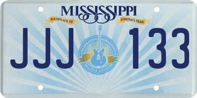 MS license plate JJJ133