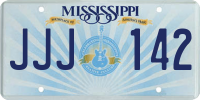 MS license plate JJJ142