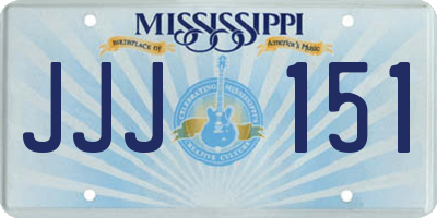 MS license plate JJJ151