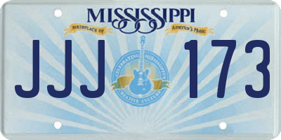 MS license plate JJJ173