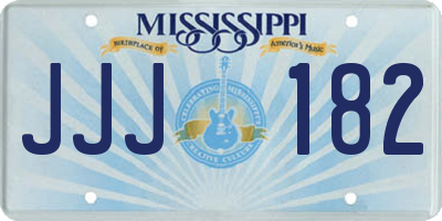 MS license plate JJJ182