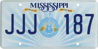MS license plate JJJ187