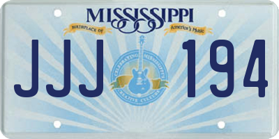 MS license plate JJJ194