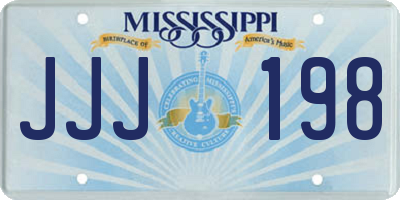 MS license plate JJJ198