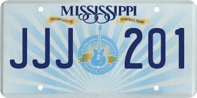 MS license plate JJJ201