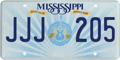 MS license plate JJJ205