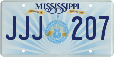 MS license plate JJJ207