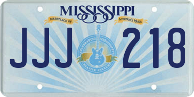 MS license plate JJJ218