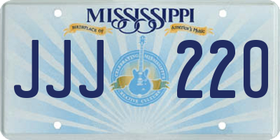 MS license plate JJJ220