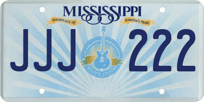 MS license plate JJJ222