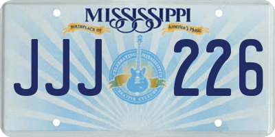 MS license plate JJJ226