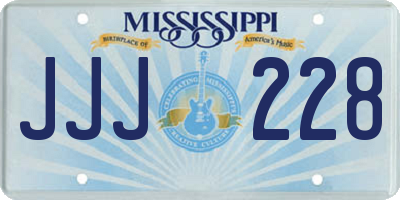 MS license plate JJJ228
