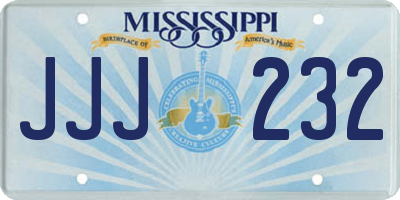 MS license plate JJJ232